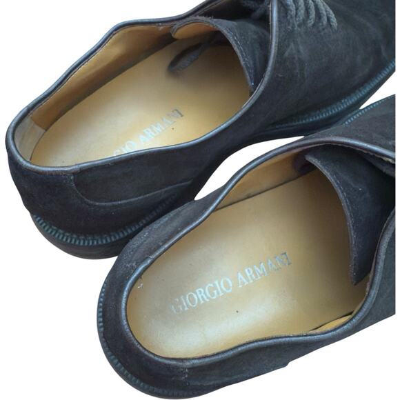 Giorgio Armani Lace Up Brown Suede Shoes Size 43.5 US 10.5 - Picture 9 of 13